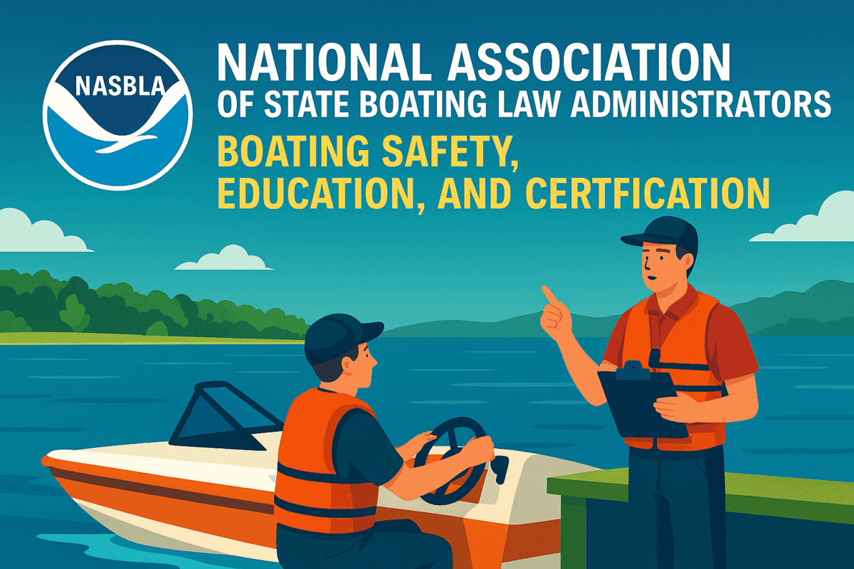A NASBLA-certified instructor guiding boaters through a safety course, emphasizing responsible boating, certification, and smart decision-making on the water.